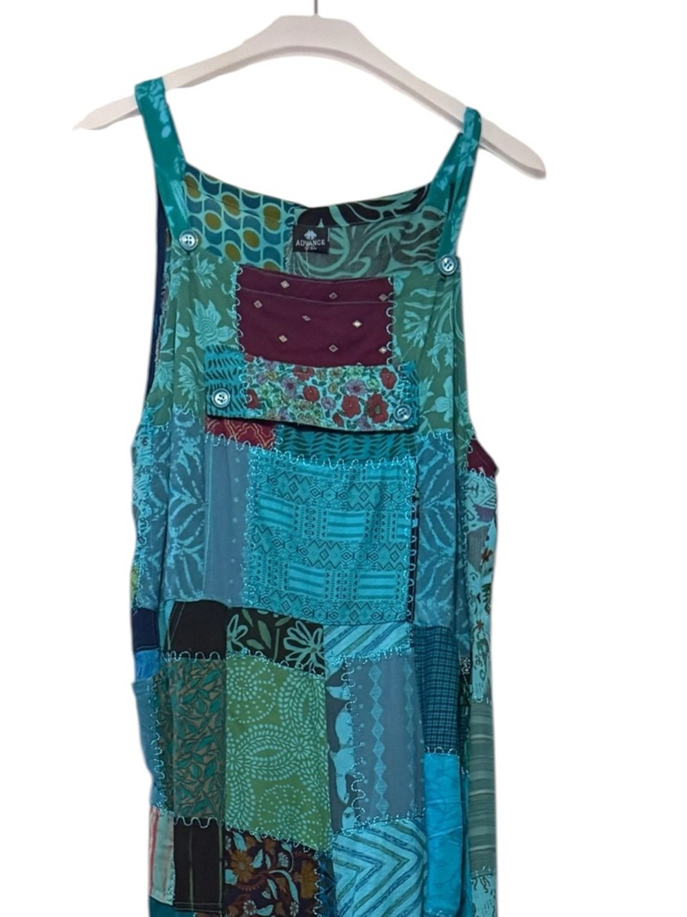 Blue Patchwork Women’s Swim Cover-Up